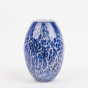 Des Pots - Ovum handgevormde hoge glazen vaas blauw - h.29 cm, d.19 cm - Schreuder - kraan.shop
