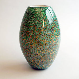 Des Pots - Ovum handgevormde hoge glazen vaas emarald green - h.29 cm, d.19 cm - Schreuder - kraan.shop