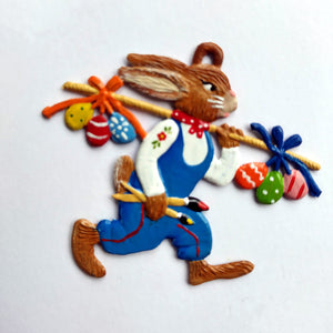 S&K handbeschilderd tin-Paashanger: de kunstenaar (blauw) - Schreuder-kraan.shop