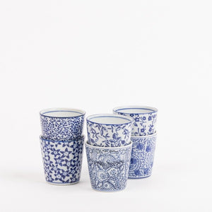 Des Pots - Prettige bekertjes met blauw decor voor koffie of thee - Schreuder - kraan.shop