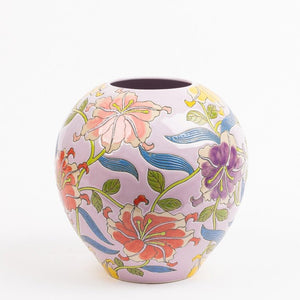 Des Pots - R&L fijn geglazuurd aardewerk vaas lila H 26 cm, D 26 cm - Schreuder - kraan.shop