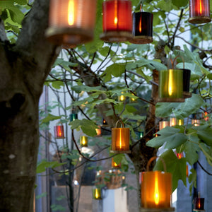 Des Pots - Sfeerlichtjes, bestaande uit een glazen spiraal + metalen houder - Schreuder - kraan.shop