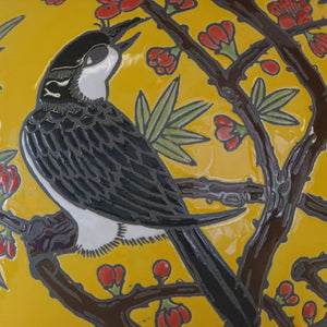 Des Pots - Vaas met vogelmotieven, geel - Schreuder - kraan.shop