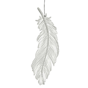Goodwill-Witte glitterveer, kerstdecoratie 18,5cm - Schreuder-kraan.shop