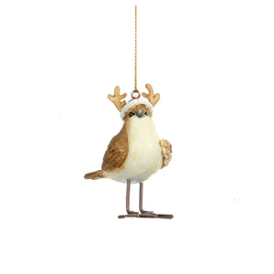 GoodwillXmas bird, kerstvogel met muts met rendierhoorns, hoogte 7 cm - Schreuder-kraan.shop