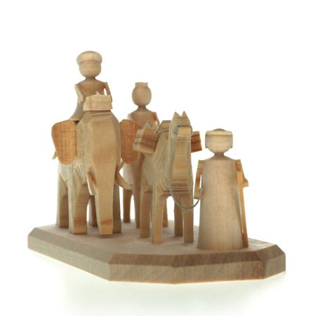 S&K houten miniaturen-Een houten miniatuur van de Drie Koningen onderweg - Schreuder-kraan.shop