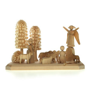 S&K houten miniaturen-Een houten miniatuur van de herders in het veld - Schreuder-kraan.shop